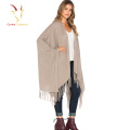 moda franja mulheres novo poncho de lã Poncho De Malha Xale Atacado